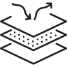 Floor insulation heat reflection Icon to show reflection of heat on the floor